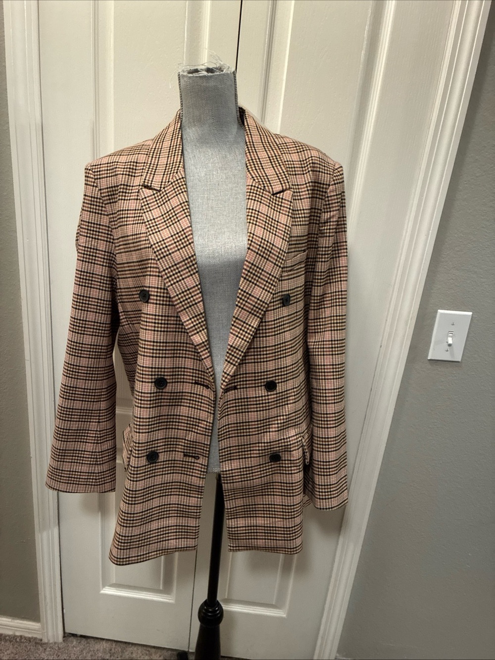 French connection ladies Gina check blazer size XL
